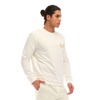 Spqr Cotton Crew Neck Basic Sweatshirt SATURN Ivory - 4