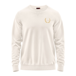 SPQR Pamuklu Bisiklet Yaka Basic Sweatshirt SATURN EKRU 