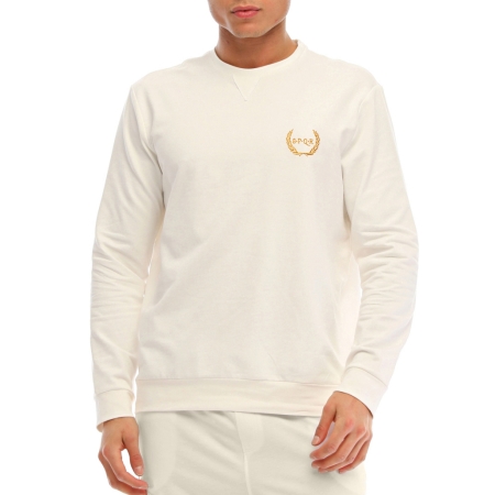 Spqr Cotton Crew Neck Basic Sweatshirt SATURN Ivory - 2