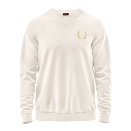 Spqr Cotton Crew Neck Basic Sweatshirt SATURN Ivory - 1