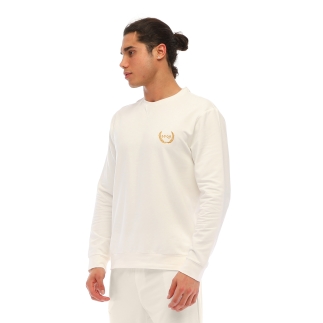 SPQR Pamuklu Bisiklet Yaka Basic Sweatshirt SATURN EKRU - 3