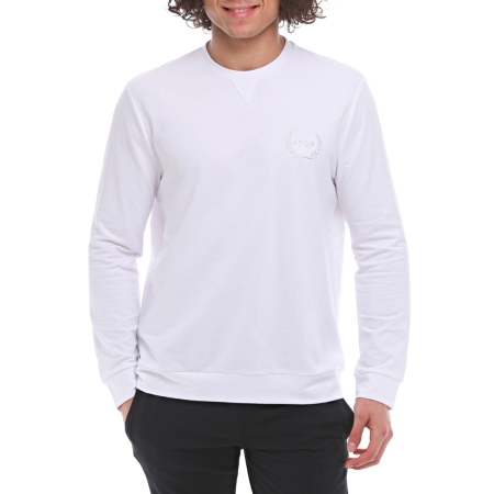 SPQR Pamuklu Bisiklet Yaka Basic Sweatshirt SATURN BEYAZ - 2