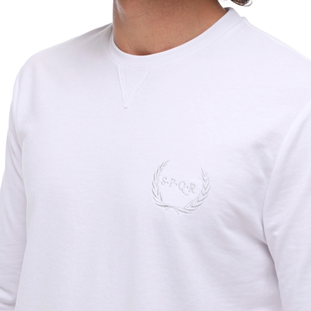 Spqr Cotton Crew Neck Basic Sweatshirt SATURN White - 5