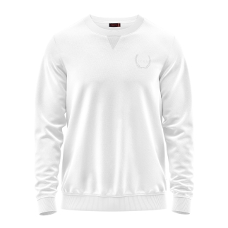 Spqr Cotton Crew Neck Basic Sweatshirt SATURN White 